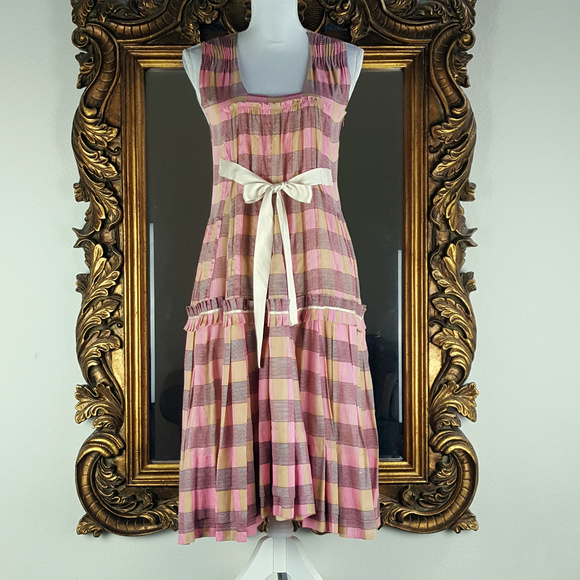 Prada Dresses & Skirts - PRADA Pink Plaid Midi Dress
